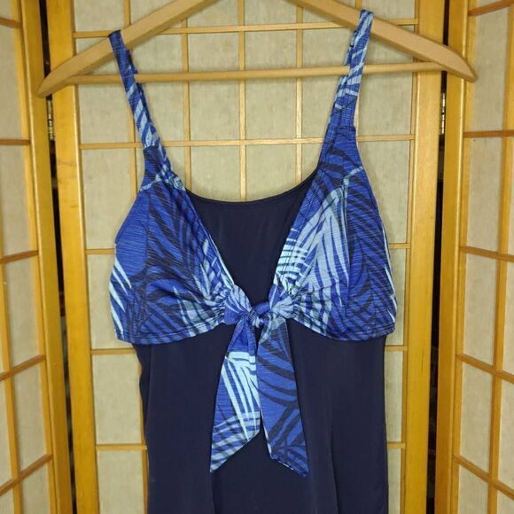 White Stag Women's Swim Dress One Piece Swimsuit Blue Medium 8/10 - Picture 2 of 10